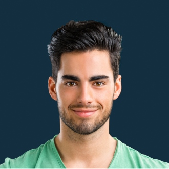 a man smiling